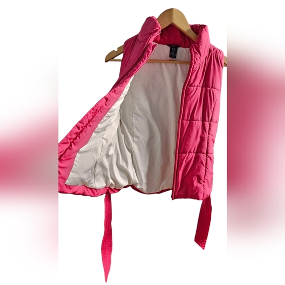 Chaps - Girls Pink Puffer Vest Belt Included​ - Picture 3 of 7